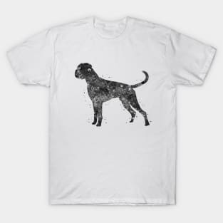 Boxer Dog watercolor black and white T-Shirt